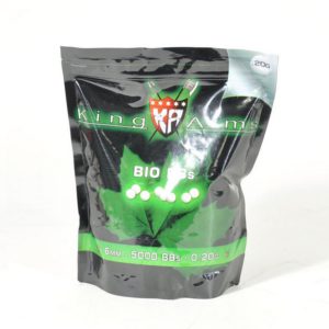 Billes BIO 0.20gr Blanches - King Arms - Sac 1Kg