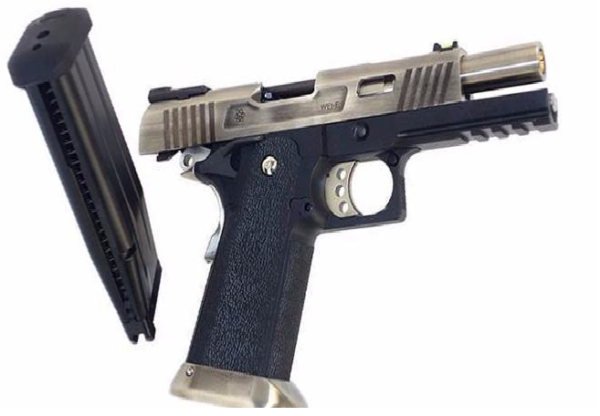 Pistolet WE Hi CAPA 4.3 Silver Allosaurus GBB Noir Gaz – Image 3
