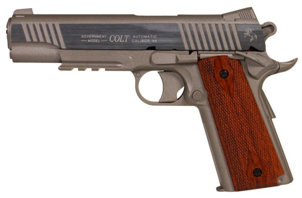 réplique du colt1911 airsoft kwc avec crosse en bois