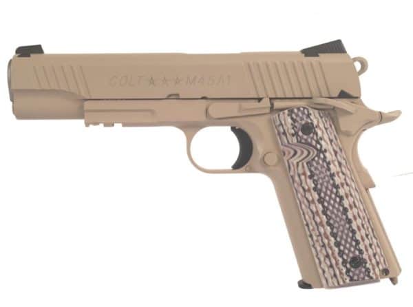 La réplique du pistolet colt1911 couleur tan