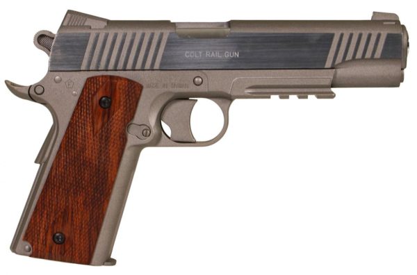 Colt 1911 rail gun full metal - Stainless-  Culasse fixe CO2 - KWC – Image 2