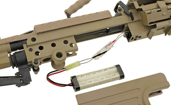 Mitrailleuse M249 PARA TAN A&K - metal avec Ammobox AEG – Image 8