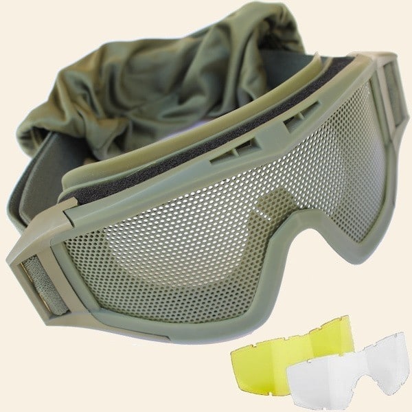 Masque tactique olive Airsoft Grillage + 2 ecrans- Umarex CE Top