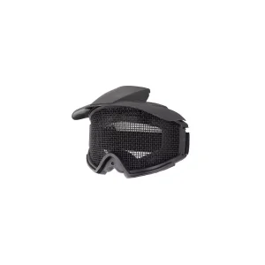 masque tactique avec grillage et visière noir airsoft