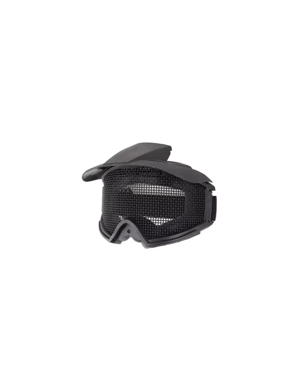 masque tactique avec grillage et visière noir airsoft