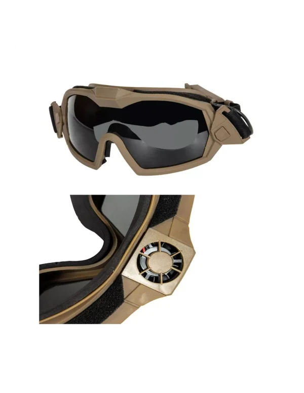 masque tactique avec ventilateur tan